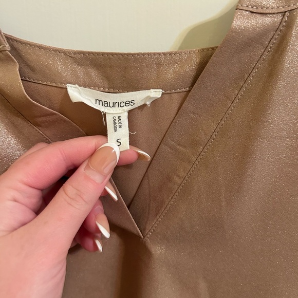 Maurices metallic elegant Women's Tan Blouse - Picture 2 of 4